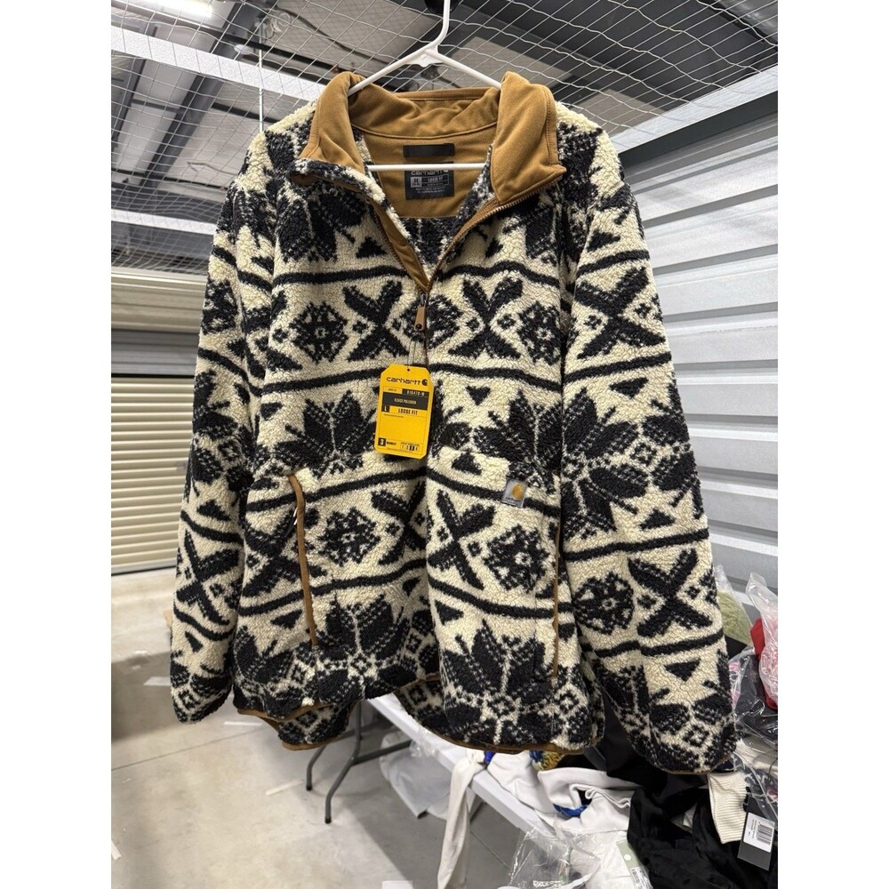CARHARTT Fairisle 1/2 Zip Loose Fit FLEECE Pullover Womens Size 3X  24-26 NWT